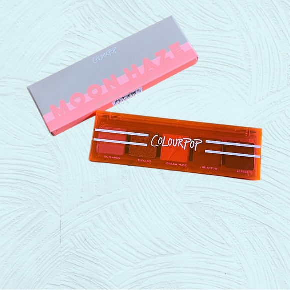 SOLD Colourpop Moon Haze Eyeshadow Palette Metallic Gold Neon Coral Matte - Picture 5 of 6